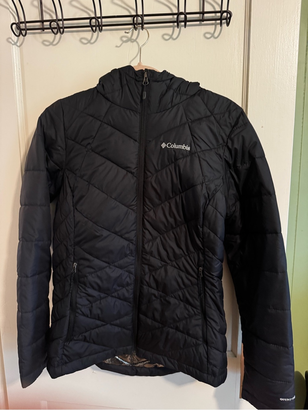 Columbia Black Hooded Quilted Packable Puffer Jacket